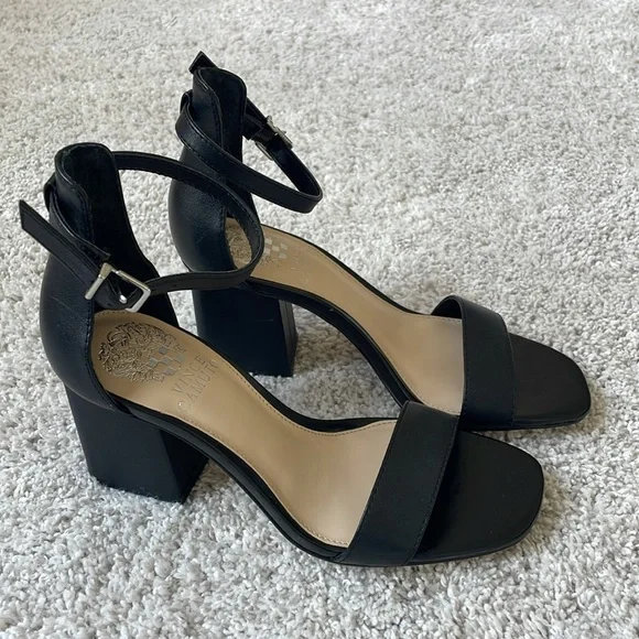 Vince Camuto Black Block Heel Sandals - Picture 3 of 4